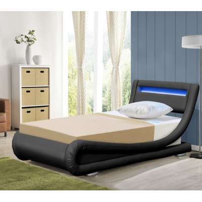 Newest design leather bed with LED light