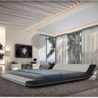 American Design Leather Bed with LED